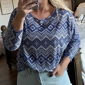 Aztec 3/4 Sleeve Tunic Tee